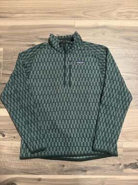 Patagonia Better Sweater 1/4-Zip Fleece Hemlock Green Arrow Print